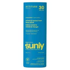 Attitude Sunly Sunscreen Face Stick Kids SPF30 Unscented 20 Grams