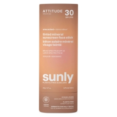 Attitude Sunly Tinted Sunscreen Face Stick SPF 30 Unscented 20 Grams
