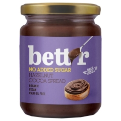 Bett'r Biologische Hazelnut Cacao spread with NO added sugar 250 Gram