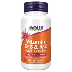 Now Vitamin D3 & K2 120 V-Caps