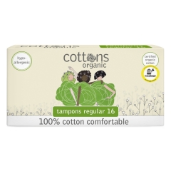 Cottons Organic Tampons Regular 16 Pieces