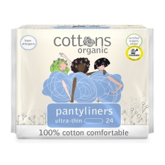 Cottons Organic Pantyliners Ultra Thin 24 Pieces