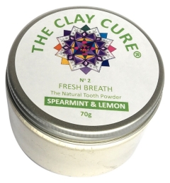 The Clay Cure Tooth Powder Spearmint & Lemon 70 Grams