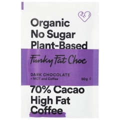 Funky Fat Choc Organic Dark Chocolate + MCT And Coffee 50 Grams