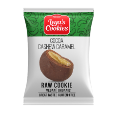 Leya's Cookies Biologische Raw Cacao Cashew Caramel Cookie 25 Gram