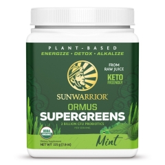 Sunwarrior Organic Ormus Supergreens Mint 225 Grams
