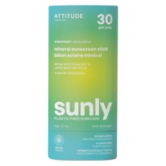 Attitude Sunly Zonnebrandstick SPF30 Parfumvrij 60 Gram