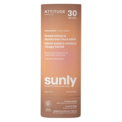 Attitude Sunly Zonnebrand Gezichtstick Tinted SPF30 Ongeparfumeerd 20 Gram