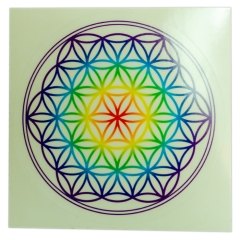 Flower of life sticker 9,5 cm -  transparante achtergrond