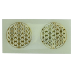 Flower Of Life Sticker 2 x 3 cm Goud Transparante Achtergrond