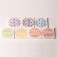 Nature's Design Travertine Coaster Flower of Life Set