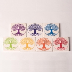 Nature's Design Travertine Coaster Tree of Life Set