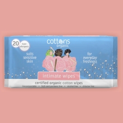 Cottons Organic Intimate Wipes 20 Pcs