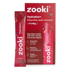Zooki Hydration+ Exercise and Recover Cherry Flavour 7 x 7.9 Grams Sachets