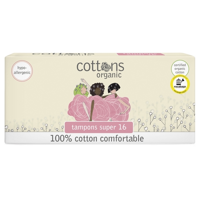 Cottons Organic Tampons Super 16 Pieces Unlimited Health