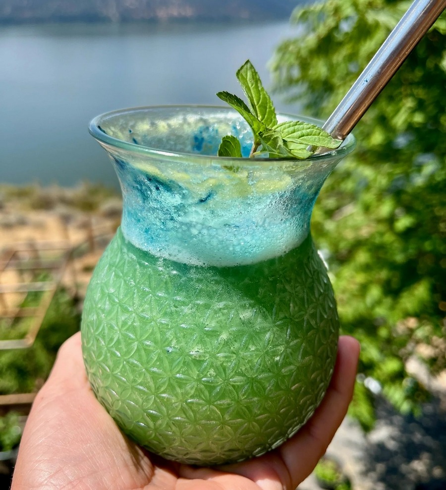 Blue-Green Mocktail Summer Cooler